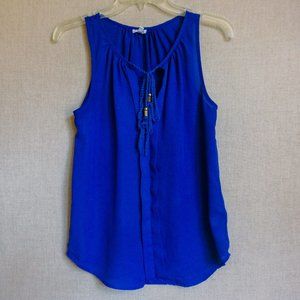 Marisol Blue Sheer Sleeveless Blouse